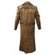 Johnny Depp Trench Leather Brown Coat