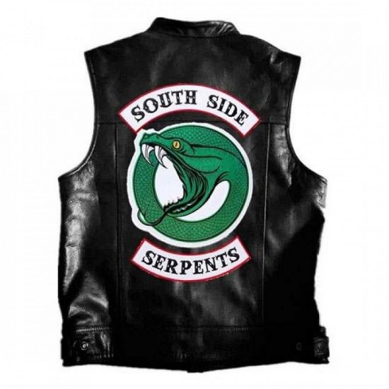 Jughead's South Side Serpents Riverdale Snake Poison Leather Costume Cosplay Jacket With Vest