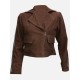 Justice Leauge Gal Gadot Brown Leather Jacket