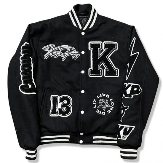 KP University Varsity Black Jacket