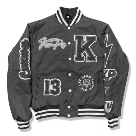 KP University Varsity Grey Jacket