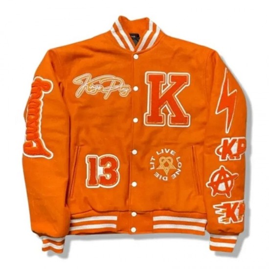 KP University Varsity Orange Jacket