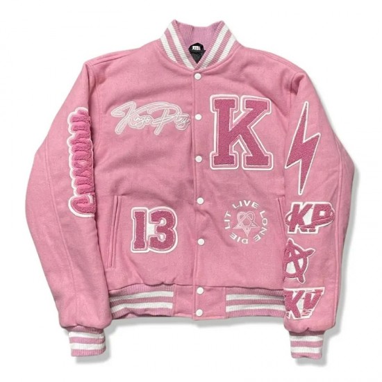 KP University Varsity Pink Jacket