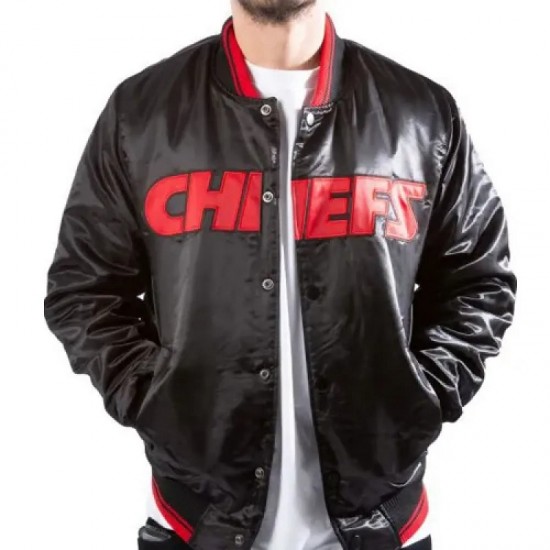 Kansas City Chiefs Black Satin Jacket