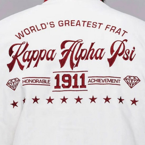 Kappa Alpha PSI World’s Greatest Frat White Varsity Wool Jacket