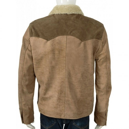 Kevin Costner Yellowstone Series Season 3 Shearling Jacket