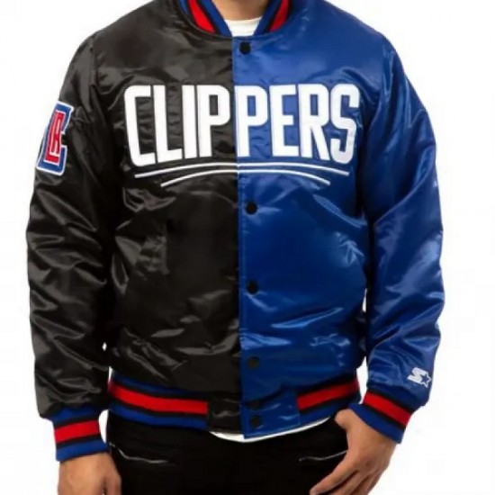 LA Clippers Starter Black Bomber Jacket