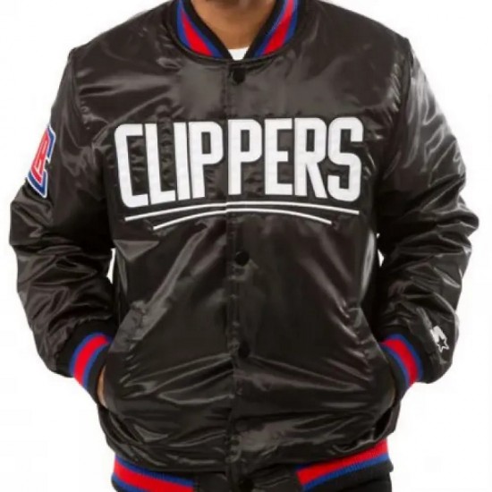 LA Clippers Starter Black Bomber Jacket