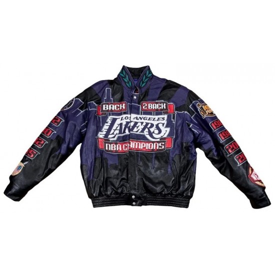 LA Lakers 2001 Back 2 Back Leather Jacket