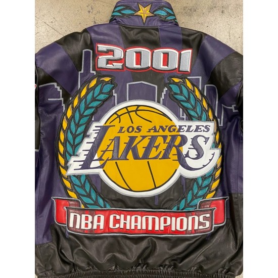 LA Lakers 2001 Back 2 Back Leather Jacket