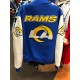 LOS ANGELS RAMS NFL Mash Up Mens ROYAL BLUE Varsity JACKET