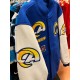 LOS ANGELS RAMS NFL Mash Up Mens ROYAL BLUE Varsity JACKET