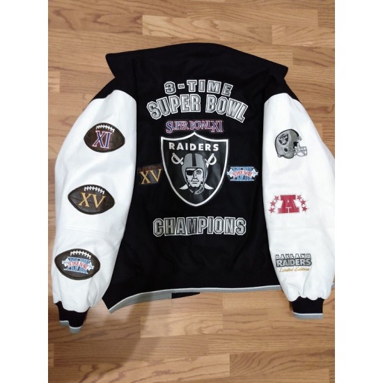 Las Vegas Oakland Raiders Superbowl Leather Jacket