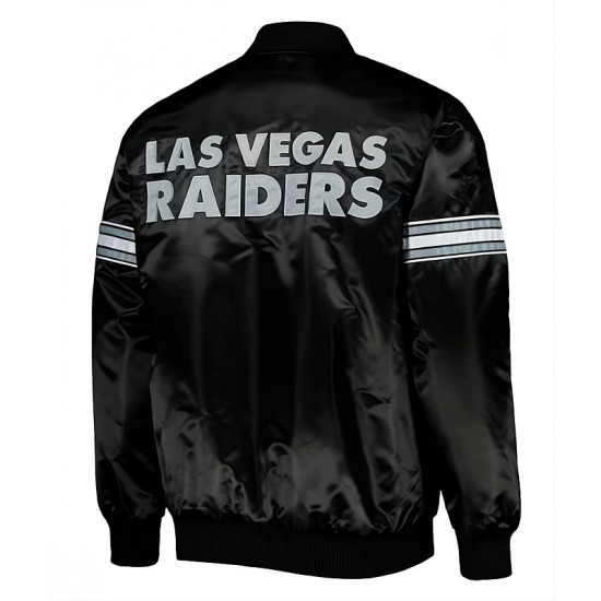 Las Vegas Raiders Black Satin Varsity Jacket