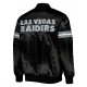 Las Vegas Raiders Black Satin Varsity Jacket