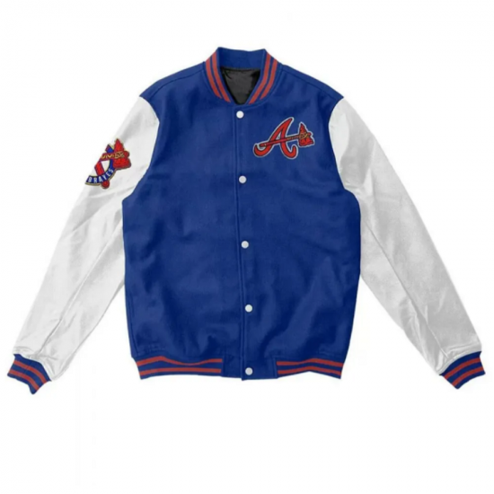 Letterman Atlanta Braves Blue Wool Varsity Jacket