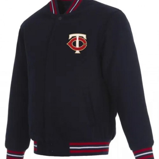 Letterman Minnesota Twins Navy Blue Wool Jacket