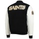 Letterman New Orleans Saints Black and White Varsity Jacket