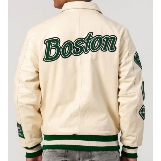 Limited Edition Boston-inspired All-Leather Varsity Jacket