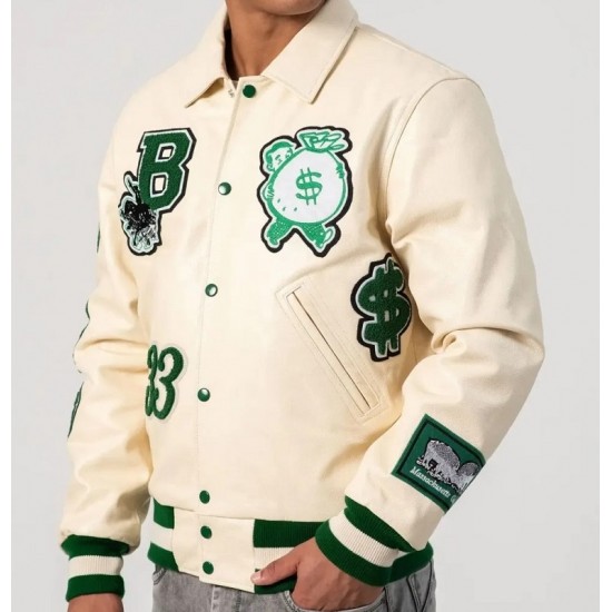 Limited Edition Boston-inspired All-Leather Varsity Jacket