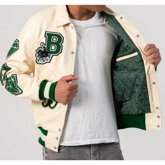 Limited Edition Boston-inspired All-Leather Varsity Jacket