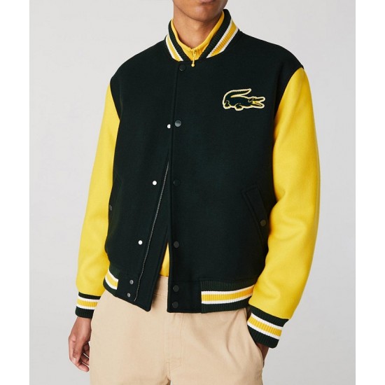 Live Two-Tone Yellow and Green Letterman Jacket