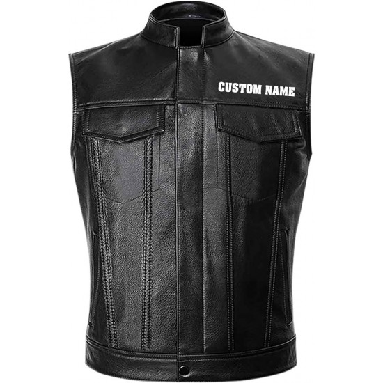 Lone Wolf Fight Alone Motorcycle Leather Vest