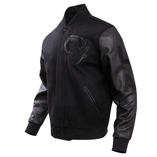 Los Angeles Rams Triple Black Varsity Jacket