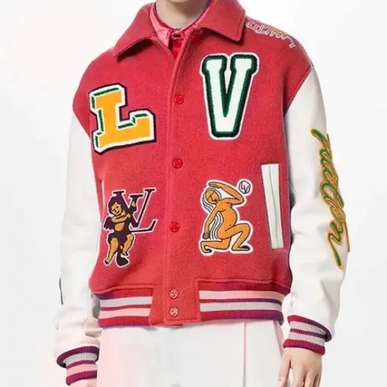 LV Maroon Varsity Jacket