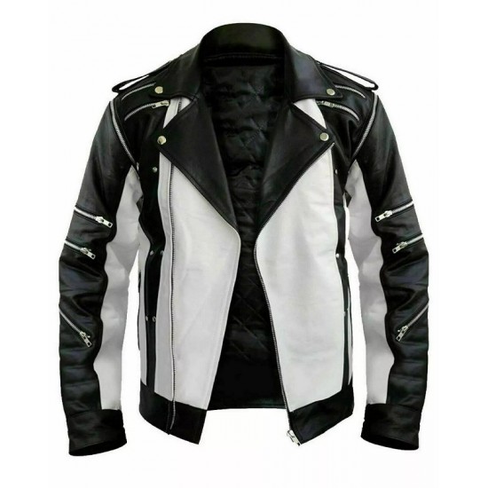 MJ Michael Jackson Black Beat It Pepsi Real Leather Jacket