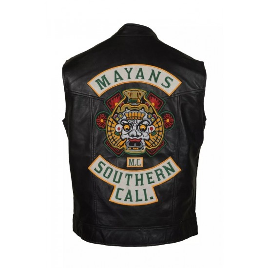 Mayans Southern California Black Biker Motorcycle Leather Vest