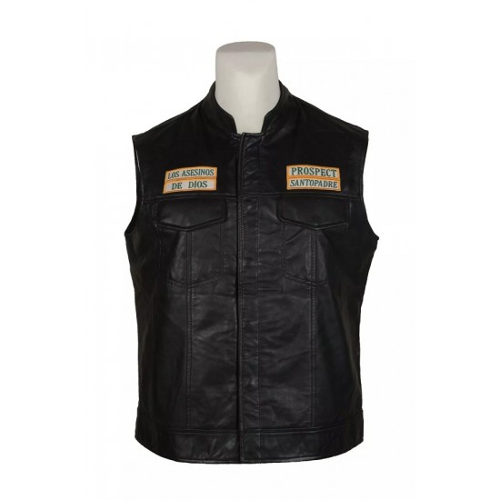 Mayans Southern California Black Biker Motorcycle Leather Vest