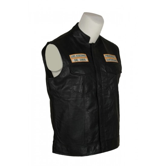 Mayans Southern California Black Biker Motorcycle Leather Vest