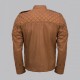 Men Sheepskin Tan Leather Jacket