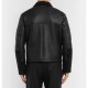 Men's Aviator Shearling Lined Leather And Suede Jacket