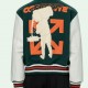 Men's Barrel Green and White Letterman Jacket