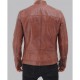 Men's Benjamin Cafe Racer Brown Leather Jacket