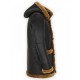 Men's Black Leather Sheepskin Duffle Shearling Coat