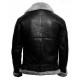 Men's Black RAF Aviator B3 Shearling Fur Collared Real Sheepskin Leather Jacket