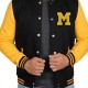 Men's Black and Yellow Letterman M Jacket