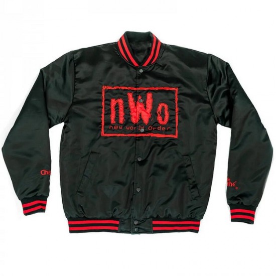 Men's Black with Red Bomber New World Order Jacket