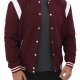 Men's Bomber Varsity Maroon College Jacket