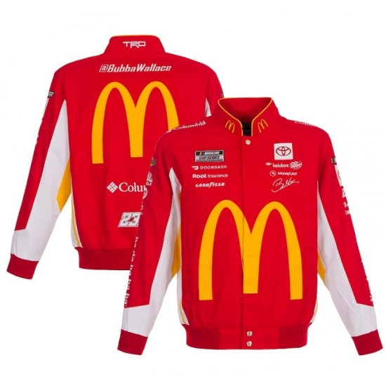 Men's Bubba Wallace JH Design Red McDonald's Twill Driver Jacket