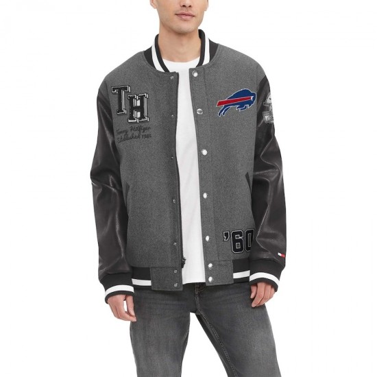 Men's Buffalo Bills Grey Wool Jacket