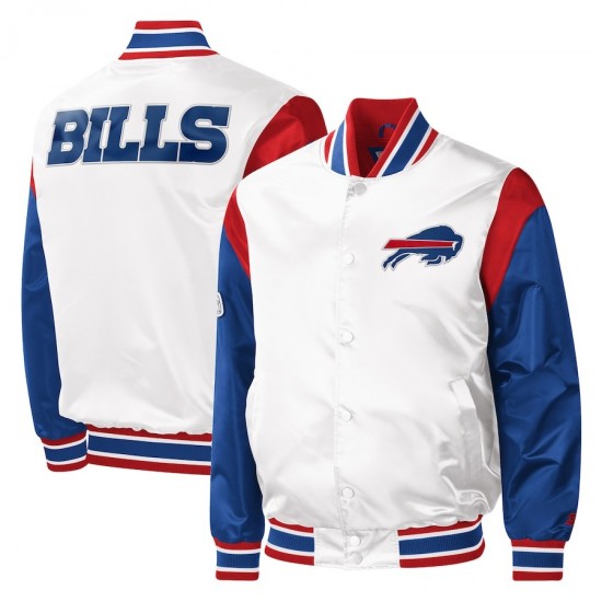 Men's Buffalo Bills Starter White Satin Jacket