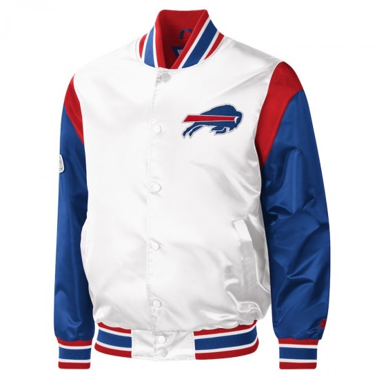 Men's Buffalo Bills Starter White Satin Jacket