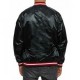 Men's Bulls Black Satin Bomber Jacket