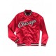 Men's Bulls Red Satin Bomber Jacket