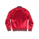 Men's Bulls Red Satin Bomber Jacket