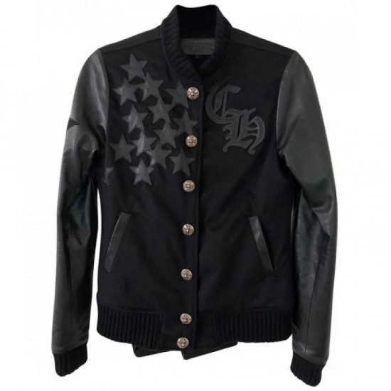 Men's CH Black Letterman Jacket